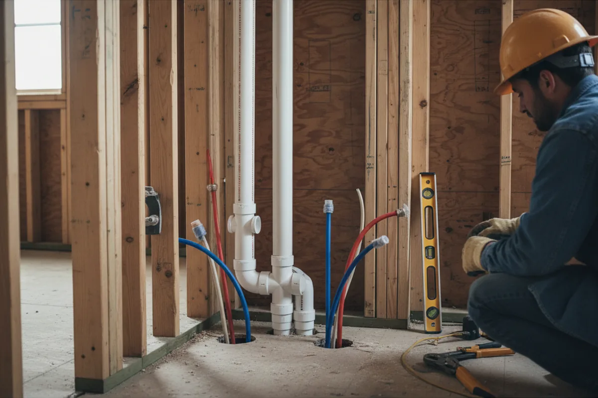 Drain and supply rough-in during Toilet Repair and Installation in Lamar
